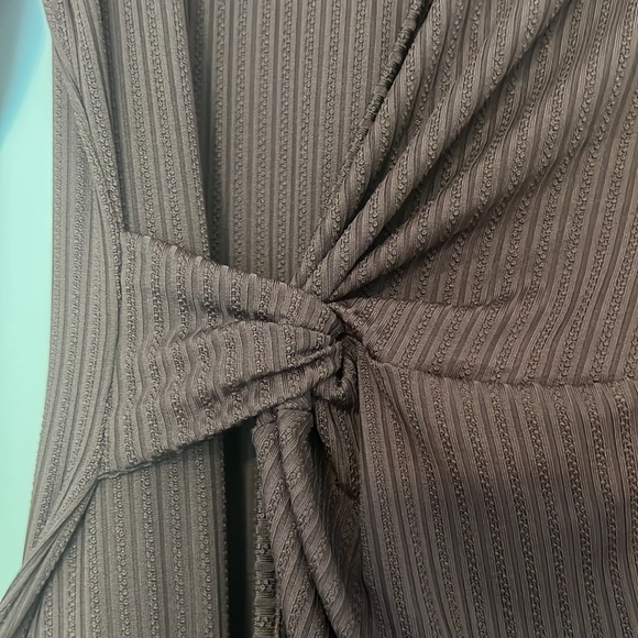 SWQZVT Womens Bodycon Dress Twist Front Slit Midi Cocktail Party Dress - Picture 4 of 6